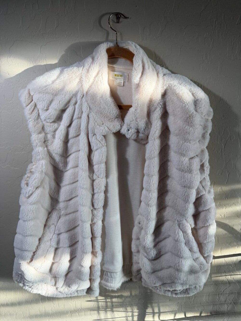 Maeve Anthropologie faux fur vest
